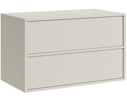 Badplaats Wastafelkast Mali 80 cm – Beige – Badkamerkast – Hangend Wastafelmeubel