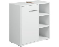 Badplaats Wastafelkast Neptunus 60 x 28 x 60 cm – Mat wit – Badkamerkast – Staand Wastafelmeubel