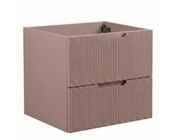 Badplaats Wastafelkast Thermis 60 x 48 cm – Roze Mat – Hangend Wastafelmeubel Met Lades