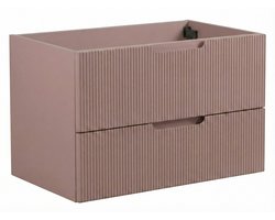 Badplaats Wastafelkast Thermis 80 x 48 cm – Roze Mat – Hangend Wastafelmeubel Met Lades