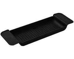 Badplank - Badplank voor in Bad - Badrek - Verstelbaar - 556*179*52mm - Badcaddy - Badkuiprekje - Bad rek - Badbrug - PP - zwart - Badplank verstelbaar