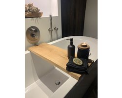 Badplank hout - Eiken Naturel - Badplank voor in bad - Badkamer accessoire - Badrek - Zonder Uitsparing - Industrialwood.nl - 80cm