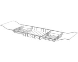 Badplank Uitschuifbaar - Bad Organizer - Ontspannen in bad - Antislip Functie - 64-85 cm - Zilver