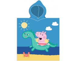 badponcho Peppa Pig 50 x 115 cm katoen blauw/geel