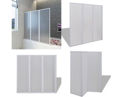 Badscherm 3 panelen vouwbaar 117 x 120 cm - Douchecabine - Douchecabines - Badscherm - Badschermen