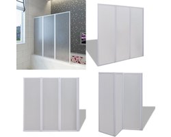 Badscherm 3 panelen vouwbaar 141 x 132 cm - Douchecabine - Douchecabines - Badscherm - Badschermen