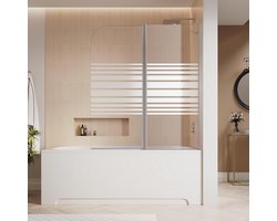 Badscherm - Douchewand badkuip - Douchen in bad - 180 graden draaibaar - 120 x 140 cm - Zilver