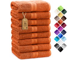Badstof handdoeken 8-pack 50x100cm, 100% katoen, terracotta