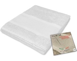 Badstof Handdoeken Set - Gasten Handdoeken - Voor Borduren - Aida Stof Inclusief - 110 x 60 cm - Wit