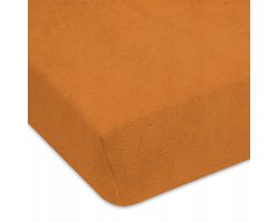 Badstof hoeslaken met elastiek 160x200 cm - Lichtbruin