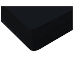 Badstof hoeslaken met elastiek 180x200 cm - Dik zwart