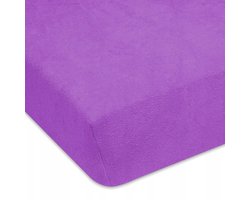 Badstof hoeslaken met elastiek - 180x200 cm - Paars