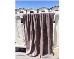 Badstof Strandlaken Taupe 100x200 cm.- 100% Katoen - 500 gr/m2