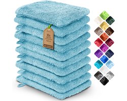 Badstof washandjes, 10-pack, 15 x 21 cm, 100% katoen, lichtblauw