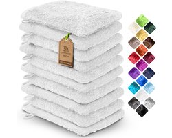 Badstof washandjes, 10-pack, 15 x 21 cm, 100% katoen, wit