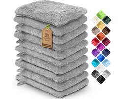 Badstof washandjes, 10 stuks, 15 x 21 cm, 100% katoen, zilvergrijs