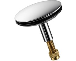 Badstop 43 mm, afvoerstop voor badkuip, wastafelstop voor wastafel, keuken, afvoer - diameter van de as verstelbaar (45-55 mm) zilver