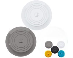 Badstop, Siliconenrubber Afvoerpluggen Diameter 15 cm, Afvoerstop, Universele Spoelbak voor Keuken en Wastafel, Badkuip (Wit en Grijs)