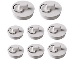 Badstop Universal Badstop Rubberen Spoelbakstop Keuken Afvoerstop Set Wit