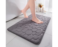 Badtapijt van schuim met vormgeheugen, absorberend, anti-schuif, voor douche-inrichting, beddengoed, badkamer en woonkamer, 50 x 80 cm, donkergrijs
