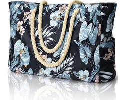 badtas, waterdichte strandtas, groot met ritssluiting, zwembadtas, grote strandtas, XXL familie