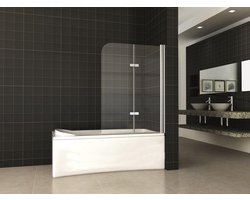 badwand 2-delig inklapbaar 1000x1400 6mm NANO chroom