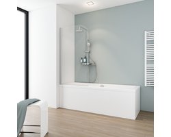 Badwand - 80x140 cm - alu profiel - transparant - helder - veiligheidsglas - modern en eenvoudig