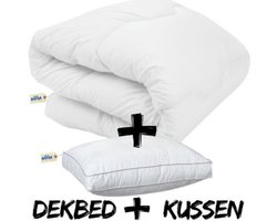 Bafra dekbed set - All Year Dekbed - Dekbed met hoofdkussen - Antiallergische Dekbed 140x200 cm - Box hoofdkussen - Ultra soft imitatie dons
