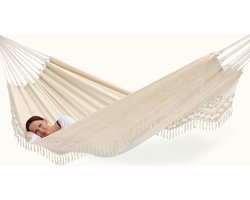 Bahia hangmat Natural XL met franjes en gratis kussentje