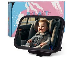 Bailanta® Autospiegel Baby – Achteruitkijkspiegel voor Auto – 360° Roteerbaar – Onbreekbare Veiligheidsspiegel – Brede Weergave