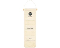 Bailanta® Zeepzakje en Zeepbakje – Shampoo Bar Houder met 3 Vakken – Ophangbare Organizer voor Shampoo, Conditioner en Body Bar