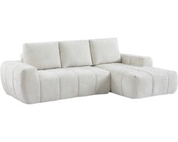 BAÏTA - AUREA - Hoekbank Rechts - 4-Zit - Beige – Moderne Stoffen Bank met Chaise Longue – Compact Geleverd & Eenvoudig Te Monteren