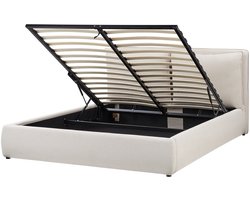 BAJONNA - Bed met opbergruimte - Beige - 160 x 200 cm - Polyester