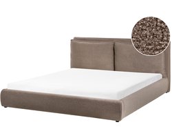 BAJONNA - Tweepersoonsbed - Bruin - 180 x 200 cm - Bouclé