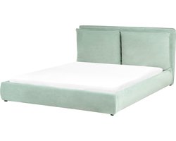 BAJONNA - Tweepersoonsbed - Mintgroen - 160 x 200 cm - Stof