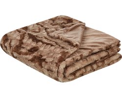 BAKIRA - Bedsprei - Bruin - 200 x 220 cm - Nepbont