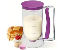Bakken – Bakaccessoires – Keuken Accessoires – Cakebeslag Dispenser – Handmatige Keuken Dispenser voor Gelijkmatige Pannenkoeken & Wafels – Drupvrije Afsluiting – Paars