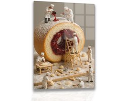 Bakkers bij donut – wanddecoratie – Glasschilderij – 100x150 cm