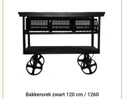 Bakkersrek 120 cm Zwart