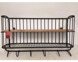 Bakkersrek - Metaal - Zwart - 80 x 43 x 20  cm - Varios