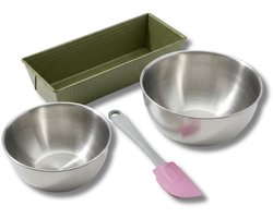 Bakkersset met cakevorm 30 cm, 2 mengkommen en spatel Zenker