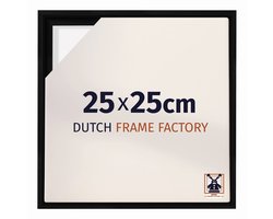 Baklijst 25x25 cm - Zwart Mat - Geschikt voor Canvasdoek - MDF Baklijst Lausanne
