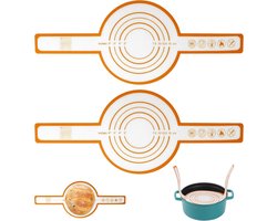 Bakmat - Siliconen Bakmat -Sling-bakmat met lange handgreep - Barbecue grill mat - Broodslinger - Deegmat - Broodbakmat - BBQ accesoires - Geschikt voor airfryer, oven en magnetron - Oranje - 52,5×21,5 cm - 2 stuks - Bakmatten & Bakpapier