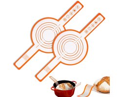 Bakmatten - Siliconen Bakmat - 2 Stuks - Broodslinger - Broodbakmat - Broodlussen - Bakmat Voor Oven - Niet Plakkend - Makkelijk Schoon Te Maken - Met Lange Handgreep - Herbruikbare - Geschikt Voor Airfryer / Oven / Magnetron - 52,5×21,5×0.04cm