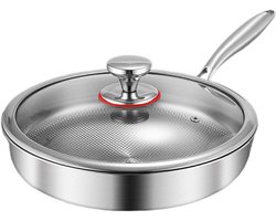 Bakpan Anti-Aanbak - Keukenpan Deksel - Dagelijks Koken - Titanium Antiaanbaklaag - 20 cm - Metaal