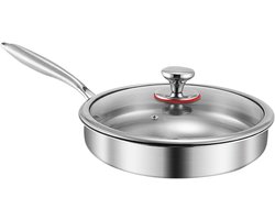 Bakpan Met Deksel - Kookpan Keukengerei - Dagelijks Koken - Afneembaar Handvat - 22 cm - Metaal