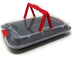 Bakpan met Deksel - Rechthoekige Taartvorm - Ovenschalen - Transportdeksel - Koolstofstaal - 36 x 23 cm