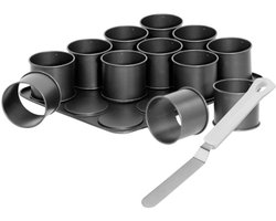 Bakplaat voor mini-taartjes en glazuurspatel Zenker Black Metallic