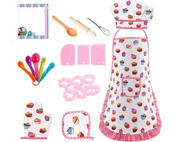 Bakset voor kinderen, 17-delige keukenaccessoires, speelgoed, kookbenodigdheden, kookset met keukengerei, kinderkeukengerei voor juniorkoks van 3+, cadeaus voor kinderen