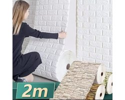 Baksteen Behang – Licht Steenmotief – 70x200 cm – Zelfklevend & Waterbestendig - B1.3
